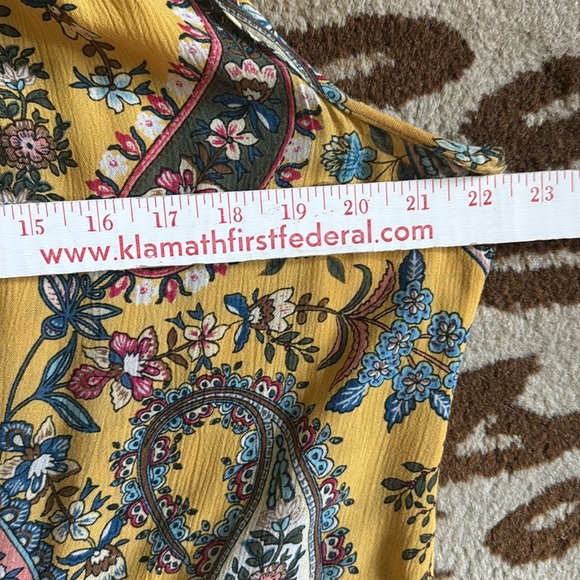 Anthropology Patrons of Peace Womens M Sleeveless Bohemian Tank Blouse Yellow - Picture 10 of 10